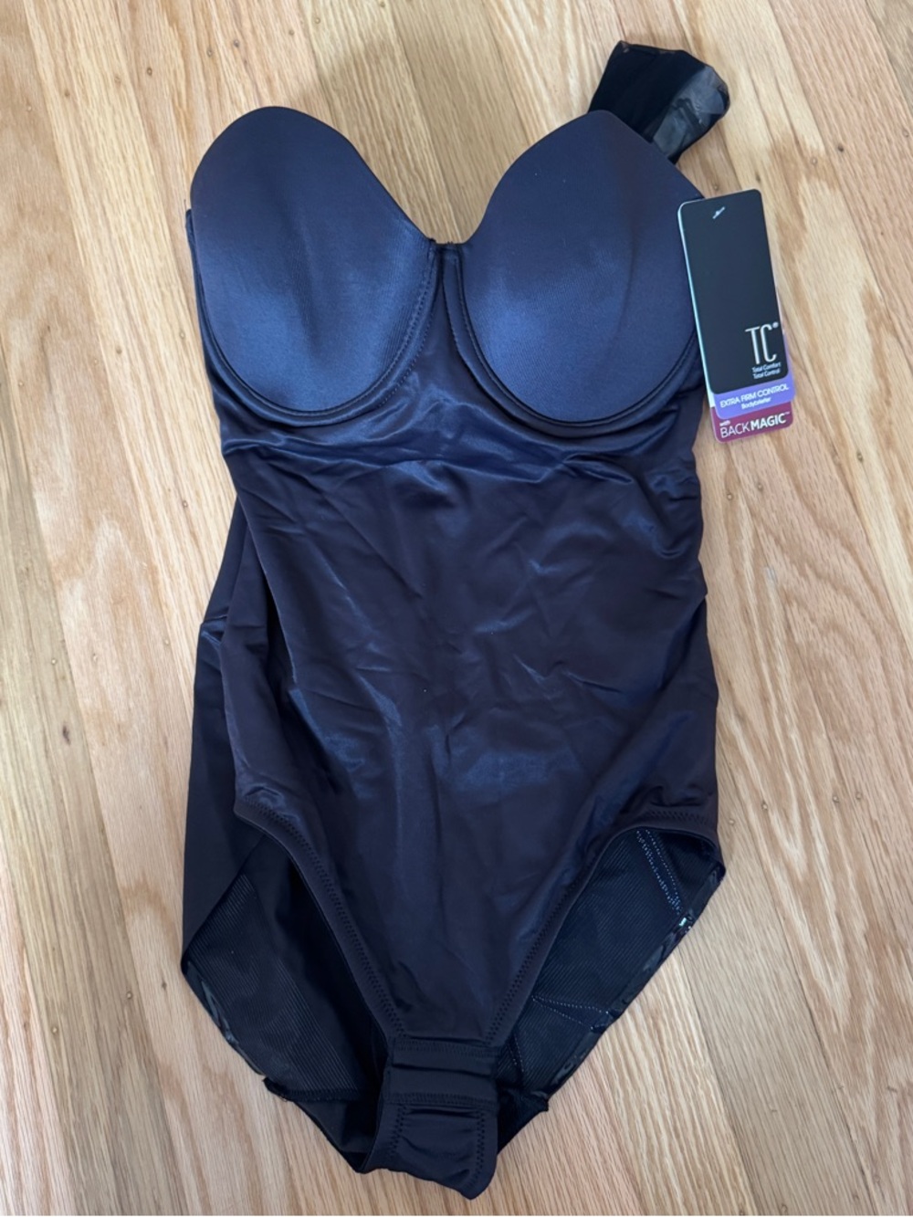 TC Black Strapless Firm Control Bodysuit